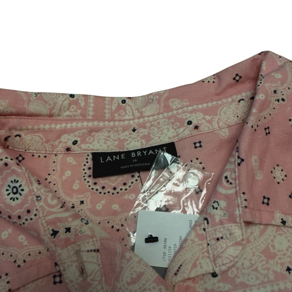 Lane Bryant Paisley Bandana Print Belted Romper Size 16 NWT Summer Resort Wear - Picture 9 of 15